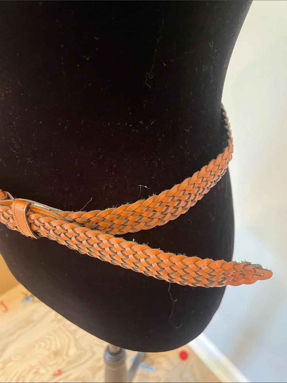 Tan braided ladies belt like new